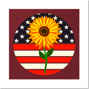 Sunflower flag (retro) Posters and Art